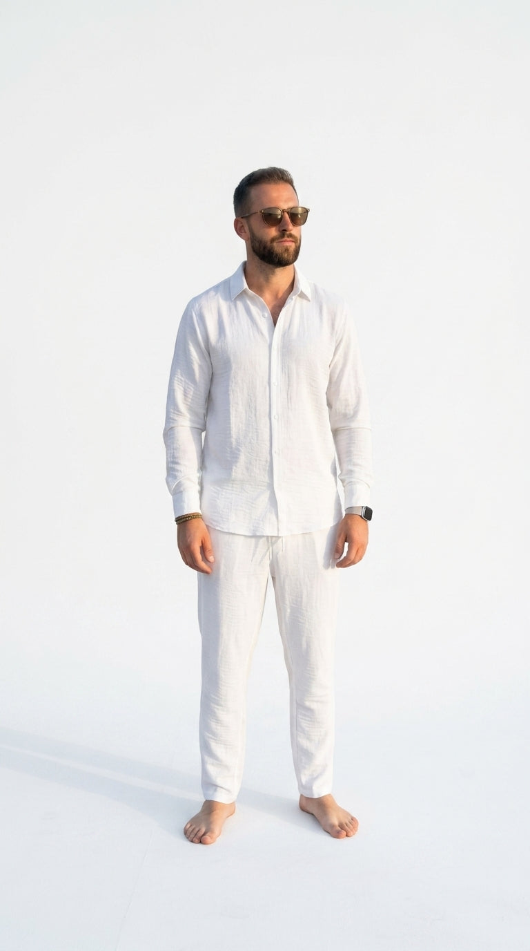 Linen set with long sleeves